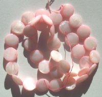 16 inch strand of 10mm Pink Mother of Pearl Disks